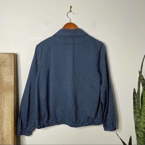 J. Crew Mercantile One-button striped jacket in blue/white size S - Picture 3 of 5